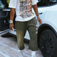 GREEN RUSH 3/4 SHORTS