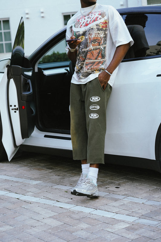GREEN RUSH 3/4 SHORTS
